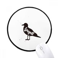 Dıythinker Martı Siyah ve Beyaz Hayvan Yuvarlak Kaymaz Mouse Pad