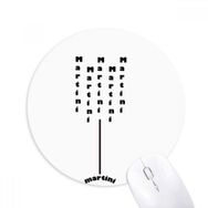 Dıythinker Martini Kupasıyla Baskılı Yuvarlak Kaymaz Kauçuk Mouse Pad