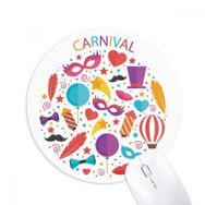 Dıythinker Maske Fiyonk Balon Brezilya Karnaval Baskılı Yuvarlak Kaymaz Kauçuk Mouse Pad