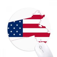 Dıythinker Massachusetts ABD Haritası Yıldızlar Çizgili Bayrak Baskılı Yuvarlak Kaymaz Kauçuk Mouse Pad