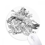 Dıythinker Masterpiece The Romance Three Kingdoms Baskılı Yuvarlak Kaymaz Kauçuk Mouse Pad