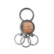 Dıythinker Maun Ahşap Retro Düzensiz Halat Şeritleri İllüstrasyon Desen Metal Anahtarlık Halka Araba Anahtarlık