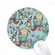 Dıythinker Mavi Çiçek Baykuş Koruyucu Hayvan Hayvan Sevgili Baskılı Yuvarlak Kaymaz Kauçuk Mouse Pad