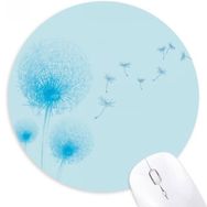 Dıythinker Mavi Çiçek Bitki Karahindiba Tohumu Yuvarlak Kaymaz Kauçuk Mouse Pad