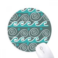Dıythinker Mavi Dalga Meksika Totems Antik Uygarlık Baskılı Yuvarlak Kaymaz Kauçuk Mouse Pad