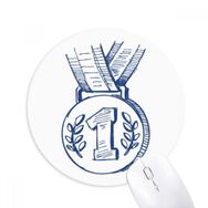 Dıythinker Mavi Futbol Şampiyonası Madalyonu Baskılı Yuvarlak Kaymaz Kauçuk Mouse Pad