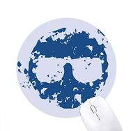 Dıythinker Mavi Gözlük Tasarımı Baskılı Yuvarlak İllüstrasyon Desen Baskılı Yuvarlak Kaymaz Kauçuk Mouse Pad