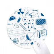Dıythinker Mavi Izgara Vuruşları Kimya Sembolü Baskılı Yuvarlak Kaymaz Kauçuk Mouse Pad