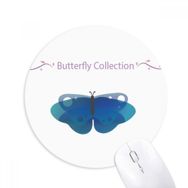 Dıythinker Mavi Kelebek Koleksiyonu Baskılı Yuvarlak Kaymaz Kauçuk Mouse Pad