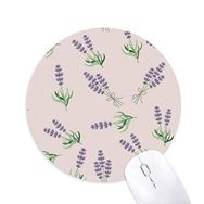 Dıythinker Mavi Lavanta Fiyonk Çiçek Bitki Baskılı Yuvarlak Kaymaz Kauçuk Mouse Pad
