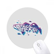 Dıythinker Mavi Mor Çizgi Film Balık Okyanus Hayvan Baskılı Yuvarlak Kaymaz Kauçuk Mouse Pad