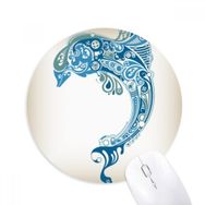 Dıythinker Mavi Okyanus Yunus İllüstrasyonu Baskılı Yuvarlak Kaymaz Kauçuk Mouse Pad