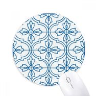 Dıythinker Mavi Talavera Ilustration Dekoratif Desen Baskılı Yuvarlak Kaymaz Kauçuk Mouse Pad