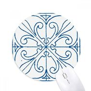Dıythinker Mavi Talavera Stil Desenli Dekoratif Baskılı Yuvarlak Kaymaz Kauçuk Mouse Pad