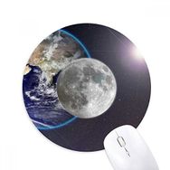 Dıythinker Mavi Toprak Beyaz Gezegeni Beyaz Baskılı Yuvarlak Kaymaz Kauçuk Mouse Pad