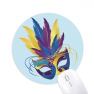 Dıythinker Mavi Tüy Maske Happy Carnival Of Venice Baskılı Yuvarlak Kaymaz Kauçuk Mouse Pad