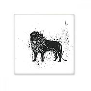 Dıythinker Meksika Aslanı Basit Siyah Beyaz 15x15 cm Seramik Karo