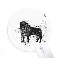 Dıythinker Meksika Aslanı Basit Siyah ve Beyaz Baskılı Yuvarlak Kaymaz Kauçuk Mouse Pad