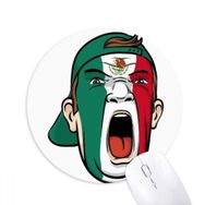 Dıythinker Meksika Bayrağı Yüz Makyaj Maskesi Çığlık atan Şapka Baskılı Yuvarlak Kaymaz Kauçuk Mouse Pad