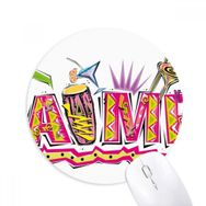 Dıythinker Meksika Kültürü Elment Pembe Mambo Slogan Baskılı Yuvarlak Kaymaz Kauçuk Mouse Pad