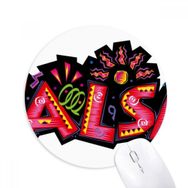 Dıythinker Meksika Kültürü Elment Pembe Salsa Slogan Baskılı Yuvarlak Kaymaz Kauçuk Mouse Pad