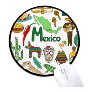 Dıythinker Meksika Manzara Hayvanlar Ulusal Bayrak Yuvarlak Kaymaz Mouse Pad