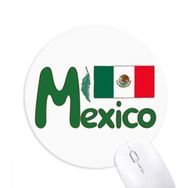 Dıythinker Meksika Ulusal Bayrağı Yeşil Desenli Baskılı Yuvarlak Kaymaz Kauçuk Mouse Pad