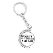 Diythinker Men Dreaming Worlds Best Dad And Husband Alıntı Döndürülebilir Çok Renkli 3x9 cm Anahtarlık