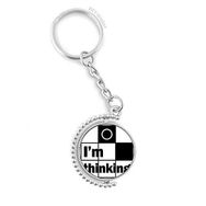 Diythinker Men Im Thinking Alıntı Döndürülebilir Çok Renkli 3x9 cm Anahtarlık