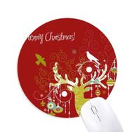 Dıythinker Merry Chistmas Geyik Baskılı Yuvarlak Kaymaz Kauçuk Mouse Pad
