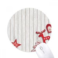 Dıythinker Merry Christmas Kırmızı Geyik Yıldızı Baskılı Yuvarlak Kaymaz Kauçuk Mouse Pad