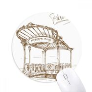 Dıythinker Metropolitain İstasyonu Fransa Paris Kent Simgesi Baskılı Yuvarlak Kaymaz Kauçuk Mouse Pad