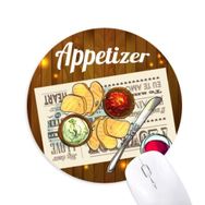 Dıythinker Meze Dilimi Ekmek Şarap Baskılı Yuvarlak Kaymaz Kauçuk Mouse Pad