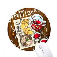 Dıythinker Meze Limonata Biftek Fransa Baskılı Yuvarlak Kaymaz Kauçuk Mouse Pad