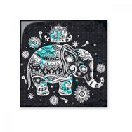 Dıythinker Millet Fil Çiçek Siyah Mavi Hayvan 20x20 cm Seramik Karo