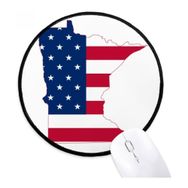 Dıythinker Minnesota ABD Haritası Yıldız Çizgili Bayrak Şekli Yuvarlak Kaymaz Mouse Pad
