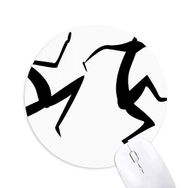 Dıythinker Mısır Dans Totem Soyut Fresko Eğlenceli Baskılı Yuvarlak Kaymaz Kauçuk Mouse Pad