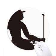 Dıythinker Mısır Firavun Asası Fresko Silüeti Baskılı Yuvarlak Kaymaz Kauçuk Mouse Pad