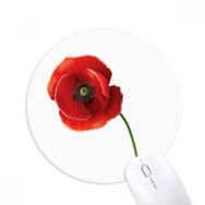 Dıythinker Mısır Gelincik Kırmızı Çiçek Sanat Boyama Sadelik Baskılı Yuvarlak Kaymaz Kauçuk Mouse Pad