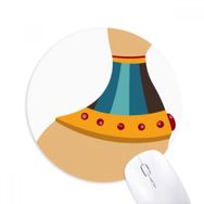 Dıythinker Mısır Kedi Totem İllüstrasyon Desen Baskılı Yuvarlak Kaymaz Kauçuk Mouse Pad