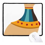 Dıythinker Mısır Kedi Totem Illüstrasyon Desen Kaymaz Mousepad Oyunu Ofis Siyah Titched Kenarları Hediye