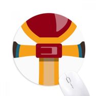 Dıythinker Mısır Kırmızı Sarı Mavi Asa Baskılı Yuvarlak Kaymaz Kauçuk Mouse Pad