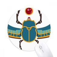 Dıythinker Mısır Kırmızı Sarı Mavi Böcek Atonizm Baskılı Yuvarlak Kaymaz Kauçuk Mouse Pad