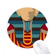 Dıythinker Mısır Kırmızı Sarı Mavi Firavun Baskılı Yuvarlak Kaymaz Kauçuk Mouse Pad