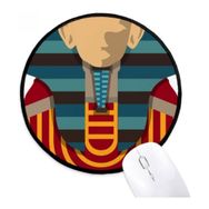 Dıythinker Mısır Kırmızı Sarı Mavi Firavun Yuvarlak Kaymaz Mouse Pad