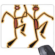 Dıythinker Mısır Kültürü Kırmızı Sarı Figür Dans Totem Soyut Komik İllüstrasyon Desen Baskılı Dikdörtgen Kaymaz Kauçuk Mouse Pad