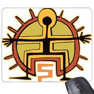 Dıythinker Mısır Kültürü Kırmızı Sarı Figür Güneş Totem Soyut Komik İllüstrasyon Desen Baskılı Dikdörtgen Kaymaz Kauçuk Mouse Pad