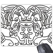 Dıythinker Mısır Kültürü Siyah Beyaz Soyut Totem Figür Kanatlar Fresko Asimetrik İllüstrasyon Desen Baskılı Dikdörtgen Kaymaz Kauçuk Mouse Pad