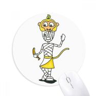 Dıythinker Mısır Mumya Horus Maymun Şapkası Baskılı Yuvarlak Kaymaz Kauçuk Mouse Pad