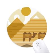 Dıythinker Mısır Sarı Yeşil Sfenks Piramitleri Deve Baskılı Yuvarlak Kaymaz Kauçuk Mouse Pad